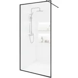 Home Deluxe Baki Duschabtrennung Walk-In-Dusche 110 x 200 cm Klarglas schwarz