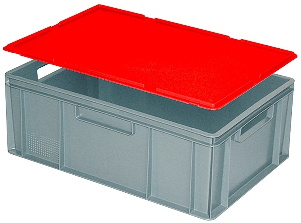 Gastro Auflagedeckel für Euro-Stapelbehälter -  rot