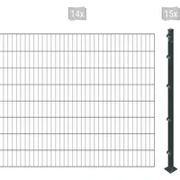 Arvotec Einstabmattenzaun 28 m x 160 cm Grau/Kunststoff