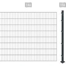 Arvotec Einstabmattenzaun 28 m x 160 cm Grau/Kunststoff