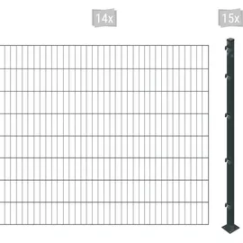 Arvotec Einstabmattenzaun 28 m x 160 cm Grau/Kunststoff