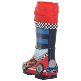 Playshoes Gummistiefel Rennwagen blau/rot/weiß 30