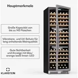 Klarstein Vinovilla Trio Weinkühlschrank 144 Flaschen, 3 Zonen, 5–20°C, LED-Beleuchtung, UV-Schutz, freistehend, Weinklimaschrank