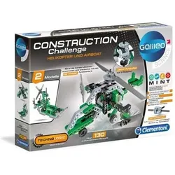 CLEMENTONI 59014 Construction Challenge - Helikopter und Airboat