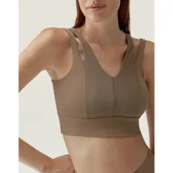 Reka Born Living Yoga Damen-Sport-BH mit mittlerem Halt braun M