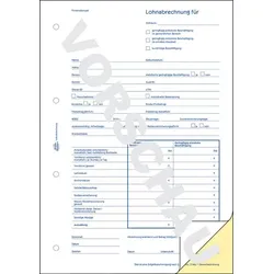 5 Stück AVERY Zweckform Lohnabrechnung Minijob, selbstdurch- schreibend, DIN A4, 2 x 40 Blatt 4004182017524 AVERY ZWECKFORM
