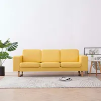 vidaXL 3-Sitzer-Sofa Stoff Gelb