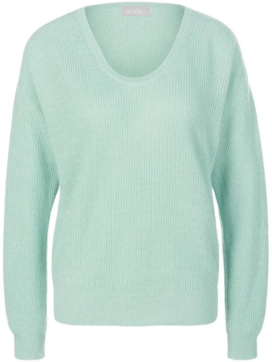 Rundhals-Pullover aus Seide und Kaschmir include grün, 38