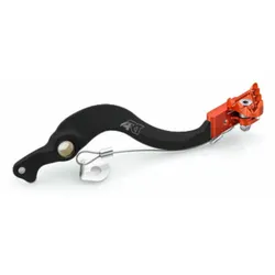 A.R.T. Schwarz eloxiertes Aluminium-Bremspedal/KTM/Husqvarna orangefarbene Spitze, schwarz