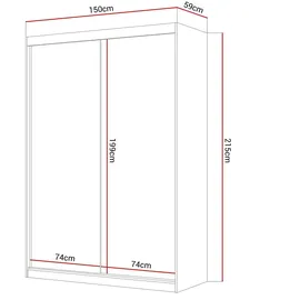 lookway Schiebetürenschrank Camaro II 150 x 215 x 59 cm Weiß