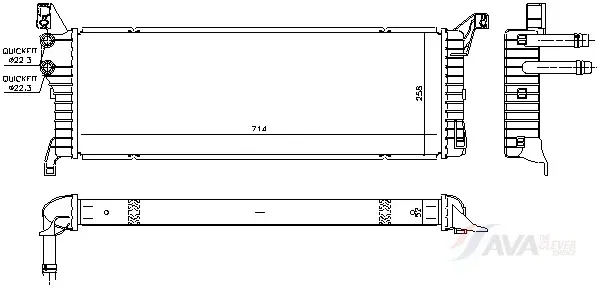 AVA QUALITY COOLING Kühler, Motorkühlung vn2454 für VW