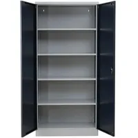 Proregal Stahlschrank, Anthrazit, Metall, Rechteckig, 92x195x42 cm, Arbeitszimmer, Aktenschränke