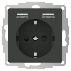 2USB USB-Steckdose 12 W Anthrazit