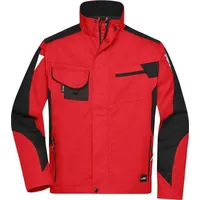 James & Nicholson Workwear Jacke mit hochwertiger Ausstattung red/black,
