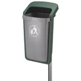 PlasticOmnium Mülleimer Plastic Omnium Außenbehälter Grau-Grün 50 L UV-beständiger Außenbehälter aus Kunststoff