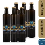 6 x Leinöl - Lausitzer Gold (kaltgepresst ungefiltert Premium Leinöl), 6 x 500ml