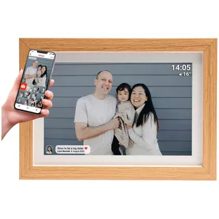 Denver Frameo 1042LW Digitaler Bilderrahmen hellbraun 10,1 Zoll
