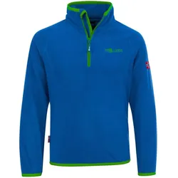 Kinder Fleece-Pullover Nordland Mittelblau / Grün One Size