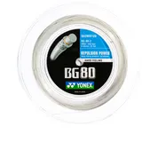 Yonex Badmintonsaite BG80 (0.68 mm) - 200 m - Weiß