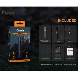 Fenix PD32 V2.0 Taschenlampe mit 1200 Lumen, 395 Meter Leuchtweite, ohne Akku
