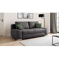 Schlafsofa Dauerschläfer Couch Aldo de Luxe Stoff graphit Boxspring Bettkasten