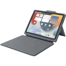 b2bworkplace Smart Connector Tastatur-Hülle für iPad 10,9" (10. Generation) / iPad 11" (2025) Grau