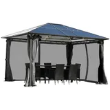 BRAST Alu-Pavillon Summerdream 4 x 3 m grau inkl. LEDs