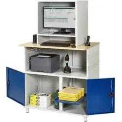 Rau Computer-Tisch 1023 mit Monitorgehäuse T550mm, B1100xT790xH1840mm