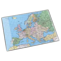 Läufer 45347 Landkarten-Schreibtischunterlage Europa, rutschfeste Schreibunterlage mit Europakarte, 40x53 cm, mit transparenter Seitentasche, 53 x 40 cm