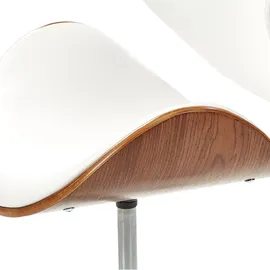 Beliani Barhocker mit Rollen höhenverstellbar drehbar  Kunstleder  Weiß