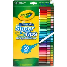 Crayola Supertips Filzstifte Kinder Auswaschbar, Malstifte Set in 50 verschiedenen Farbtönen, Ungiftige Filzstifte mit konischer Spitze, Bastel Set, Fasermaler Kinder, Malstifte ab 3 Jahre