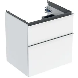 Geberit iCon Waschtischunterschrank mit 2 Schubladen, weiß/lackiert hochglänzend/Griff glanzverchromt