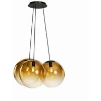 s.luce Orb Cluster 3-flg. 20 cm Rund / Gold Verlauf / Schwarz