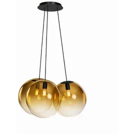 s.luce Orb Cluster 3-flg. 20 cm Rund / Gold Verlauf / Schwarz