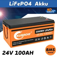 100Ah 24V Lithium Batterie LiFePO4 Akku BMS Solarbatterie Solaranlage Boot