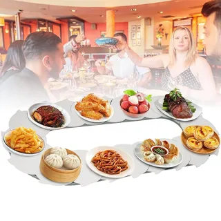 HTONVK 360° manuell drehbarer Verstellbarer Esstisch Lazy Susan Revolution Esstisch, drehbarer Drehteller, einfach zu teilende Speisen Lazy Susan für Esszimmerpartys 3.28ft/1m