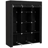 Homcom Stoffschrank, Kleiderschrank mit Kleiderstange, 8 Ebenen, Faltschrank, Faltbare Garderobe für Schlafzimmer, Kleiderschränke