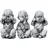 Stone and Style Gartenfigur Frostfeste Steinfiguren 3er-Set Buddha Mönche klein Weisheit grau