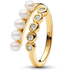 Pandora 163146C01 Damenring Süßwasser-Zuchtperlen & Steine Goldfarben, 56/17,8