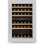 Klarstein Weinkühlschrank 2 Zonen, 132L Getränkekühlschrank, Kleiner Einbau-Weinschrank Schmal, Wein-Kühlschrank mit Glastür, Outdoor Flaschenkühlschrank, Wine Fridge 5-22°C, 35 Flaschen