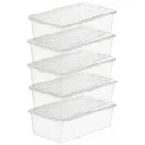Plast Team Schuhkiste (5 St), Basic Schuhbox Transparent Schuhkarton weiß