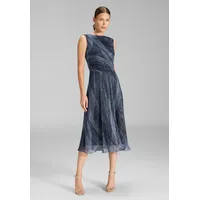 Swing Cocktailkleid Plissiert Blau 44
