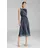 Swing Cocktailkleid Plissiert Blau 44