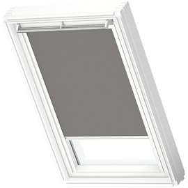 VELUX Dachfensterrollo DKL P10 0705SWL (Farbe: Grau - 0705SWL, Farbe Schiene: Weiß, Manuell)