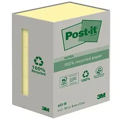 Post-it® Recycling Notes Haftnotizen 6531B gelb 6 Blöcke