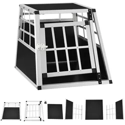 Juskys Alu Hundetransportbox M - 69×54×50 cm verschließbar & pflegeleicht - Hundebox für Hunde