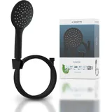 Schütte RAVEN Brauseschlauch mit Handbrause und Wandhalter | Duschbrause mit 3-fach verstellbarem Duschkopf | Brauseset mit mit Schlauch | Schlauch für Dusche in Schwarz