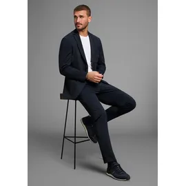 Bruno Banani Anzug BRUNO BANANI "Komfort – leicht, flexibel, knitterarm, modern", Herren, Gr. 56, U + N + S Gr, blau (marine), Web, Obermaterial: 77% Polyester, 23% Elasthan.