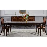 Casa Padrino Luxus Barock Esstisch Dunkelbraun - Handgefertigter Massivholz Esszimmertisch - Luxus Esszimmer Möbel im Barockstil - Barock Möbel - Barock Einrichtung