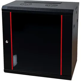 danicom Baseline 15U Wandschrank mit Glastür 600x450x770mm (BxTxH) - Schwarz - Traglast 50 kg - Wandmontage - Serverschrank - Wandgehäuse - Server Rack - Server Enclosure